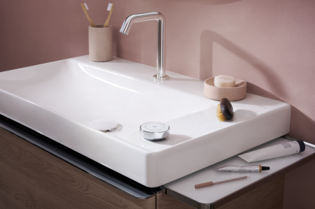 Смеситель для раковины hansgrohe Tecturis S 150 CoolStart EcoSmart+, с донным клапаном, 73353000, хром