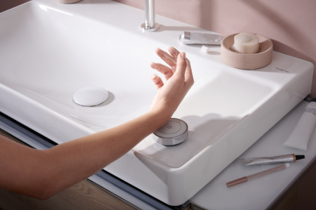 Смеситель для раковины hansgrohe Tecturis S 150 CoolStart EcoSmart+, с донным клапаном, 73353000, хром