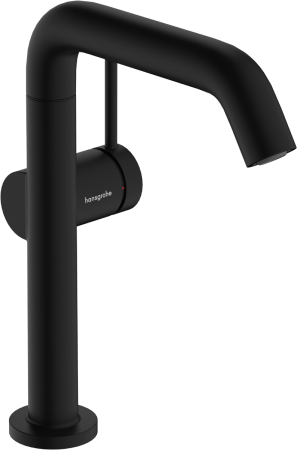 Смеситель для раковины hansgrohe Tecturis S 210 Fine, CoolStart, EcoSmart+, cо сливным гарнитуром Push-Open, 73360670, матовый черный