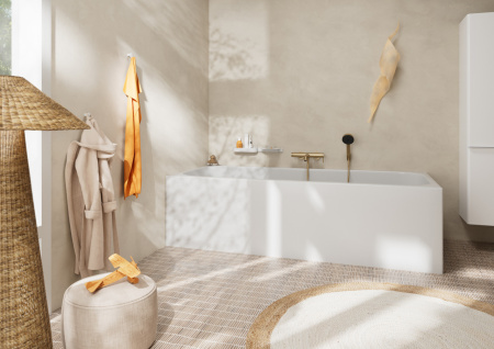 Смеситель для ванны hansgrohe Tecturis S, 73422140, шлифованная бронза