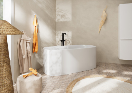 Смеситель для ванны hansgrohe Tecturis S напольного монтажа, 73440670, матовый черный