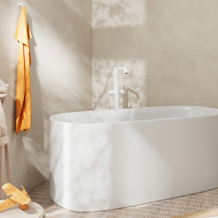 Смеситель для ванны hansgrohe Tecturis S напольного монтажа, 73440700, матовый белый