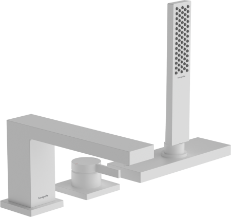 Cмеситель для ванны hansgrohe Tecturis E на 3 отверстия, 73443700, матовый белый