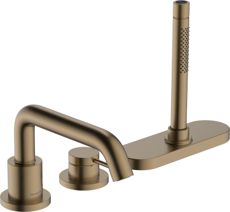 Cмеситель для ванны hansgrohe Tecturis S на 3 отверстия, 73447140, шлифованная бронза