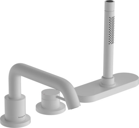 Cмеситель для ванны hansgrohe Tecturis S на 3 отверстия, 73447700, матовый белый