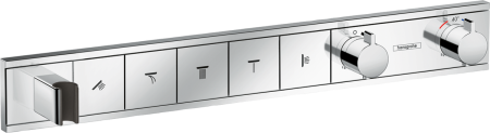 Внешняя часть термостата для душа hansgrohe RainSelect скрытого монтажа на 5 потребителей 15358000, хром