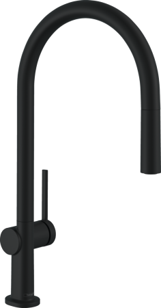 Смеситель для кухонной мойки hansgrohe Talis M54 210, с вытяжным изливом 1jet, sBox 72803670, матовый черный