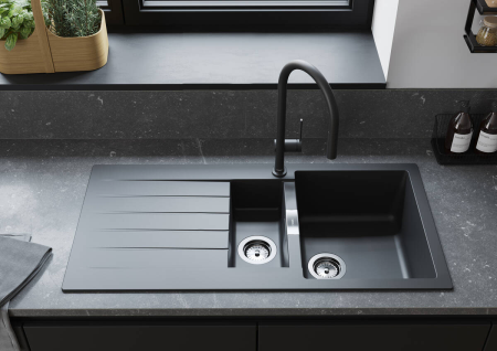 Смеситель для кухонной мойки hansgrohe Talis M54 210, с вытяжным изливом 1jet, sBox 72803670, матовый черный