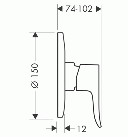 Внешняя часть смесителя для душа hansgrohe Metris скрытого монтажа 31686000, хром