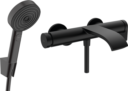 Готовый набор для ванны hansgrohe Vivenis с ручным душем Pulsify HG-PR61, матовый черный
