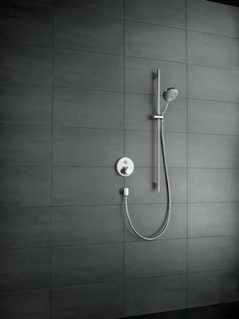 Душевой гарнитур hansgrohe Raindance Select S 120 3jet EcoSmart со штангой 90 см и мыльницей 26633000, хром