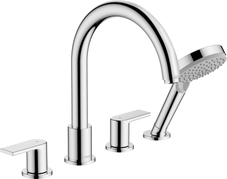 Внешняя часть смесителя для ванны hansgrohe Vernis Shape на край ванны на 4 отверстия 71459000, хром