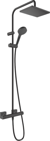 Душевая система hansgrohe Vernis Shape 230 1jet с термостатом 26286670/U, матовый черный, уцененный товар