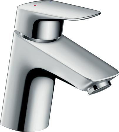 Смеситель для раковины hansgrohe Logis 70, со сливным клапаном Push-Open, для водонагревателей открытого типа 71074000, хром