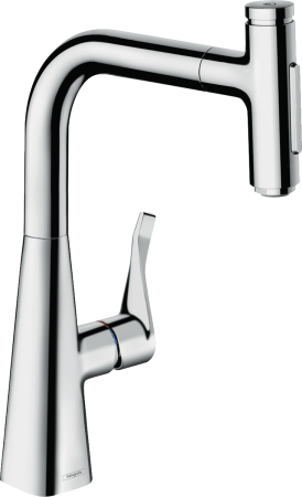 Смеситель для кухонной мойки hansgrohe Metris Select M71 240, с вытяжным душем 2jet, sBox 73817000, хром