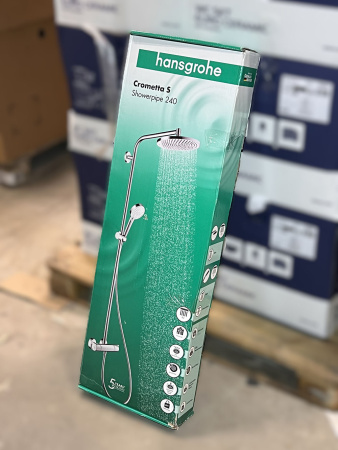 Душевая система hansgrohe Crometta S 240 1 режим с термостатом 27267000/U, хром, уцененный товар