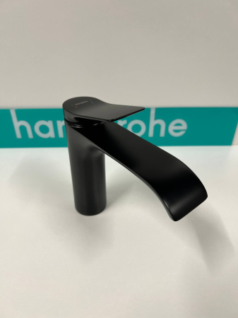 Смеситель для раковины hansgrohe Vivenis 110 со сливным гарнитуром, 75020670/U, матовый черный, уцененный товар