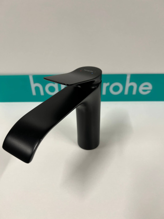 Смеситель для раковины hansgrohe Vivenis 110 со сливным гарнитуром, 75020670/U, матовый черный, уцененный товар