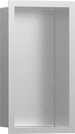 Настенный короб hansgrohe XtraStoris Individual с цветом корпуса под сталь и дизайнерской рамой, 30х15х10 см 56094800, под сталь