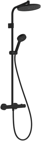 Душевая система hansgrohe Activera S Showerpipe 240 1jet EcoSmart с термостатом Ecostat Fine Varia, 28078670, матовый черный
