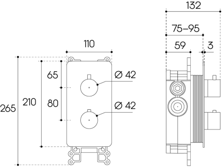 Термостат Aqueduto ACENO ACE0250 скрытого монтажа, шлифованное золото