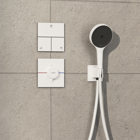 Переключатель потоков hansgrohe ShowerSelect Comfort E для скрытой установки на 3 функции, 15573700, матовый белый