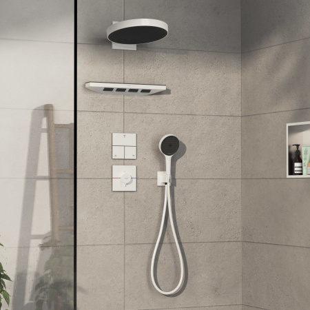 Переключатель потоков hansgrohe ShowerSelect Comfort E для скрытой установки на 3 функции, 15573700, матовый белый