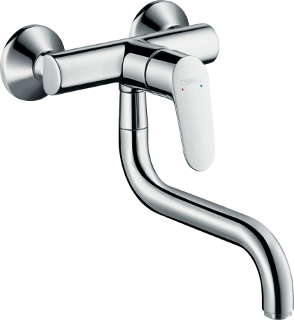 Смеситель для кухонной мойки hansgrohe Focus M41, настенный, с поворотным изливом 31825000, хром