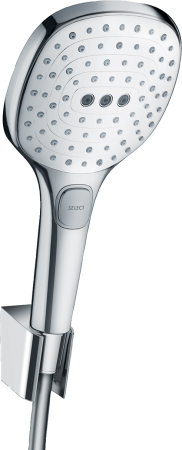 Душевой набор hansgrohe Raindance Select E 120 3jet с держателем и шлангом 160 см 26720400, белый/хром
