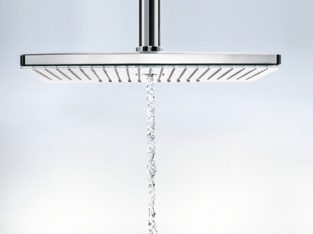 Верхний душ hansgrohe Rainmaker Select 460 2jet EcoSmart с потолочным кронштейном скрытого монтажа 24014400, белый/хром