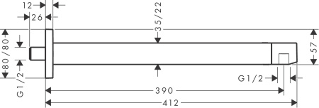 Держатель верхнего душа Hansgrohe Pulsify E, 1jet, 390 мм, 24337670, матовый черный