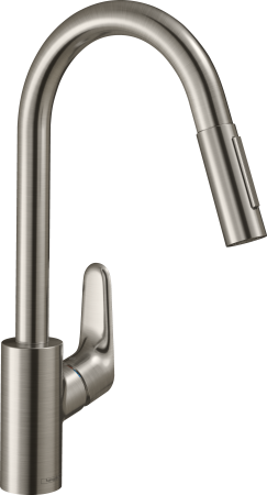 Смеситель для кухонной мойки hansgrohe Focus M41 240, с вытяжным душем 2jet, sBox 73880800, под сталь