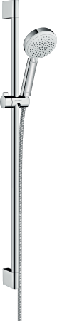 Душевой гарнитур hansgrohe Crometta 100 4jet Vario со штангой 90 см 26657400, белый/хром
