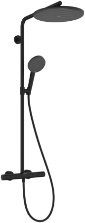 Душевая система hansgrohe Raindance Alive S Puro Showerpipe 300 1jet с Ecostat Element, 24592670, матовый черный