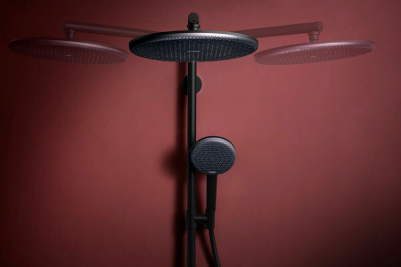 Душевая система hansgrohe Raindance Alive S Puro Showerpipe 300 1jet с Ecostat Element, 24592670, матовый черный