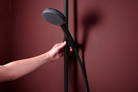 Душевая система hansgrohe Raindance Alive S Puro Showerpipe 300 1jet с Ecostat Element, 24592670, матовый черный