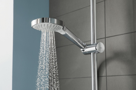 Душевой гарнитур hansgrohe Croma Select E 110 3jet Multi EcoSmart со штангой 90 см 26591400, белый/хром