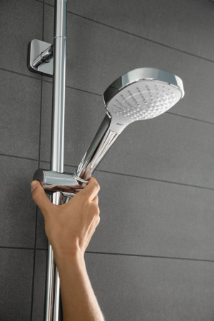 Душевой гарнитур hansgrohe Croma Select E 110 3jet Multi EcoSmart со штангой 90 см 26591400, белый/хром