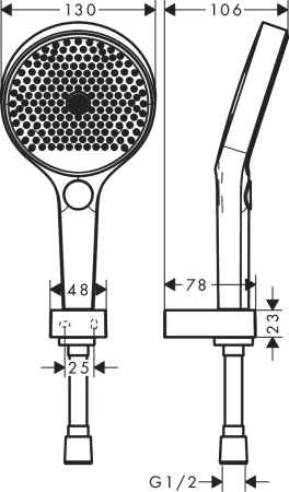 Душевой набор hansgrohe Rainfinity 130 3jet с держателем и шлангом 160 см 26851000, хром