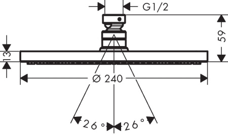 Верхний душ hansgrohe Raindance S 240 1jet 27623000, хром