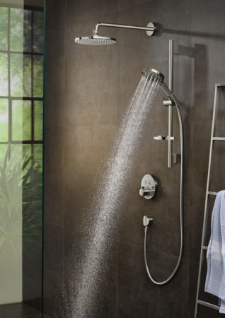 Душевой гарнитур hansgrohe Raindance Select S 120 3jet PowderRain со штангой 65 см и мыльницей 27654000, хром