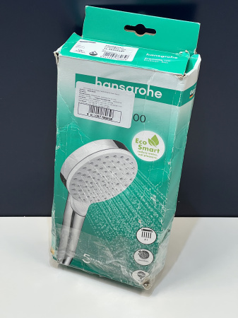 Ручной душ hansgrohe Crometta 100 1jet EcoSmart 26333400/U, белый/хром, уцененный товар