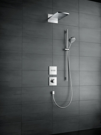 Верхний душ hansgrohe Raindance Rainfall 180 2jet с настенным креплением скрытого монтажа 28433400, белый/хром