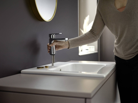 Смеситель для раковины hansgrohe Vernis Blend 100, со сливным гарнитуром 71551000, хром