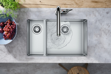 Кухонная комбинация hansgrohe C71-F655-09 врезная, с двумя чашами 180/450 43206000, хром