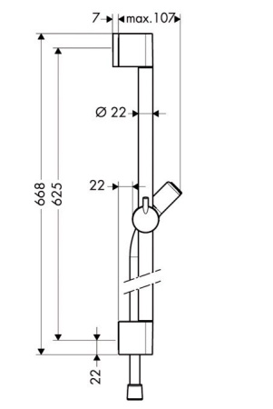 Душевая штанга hansgrohe Unica C 65 см со шлангом 27611000, хром