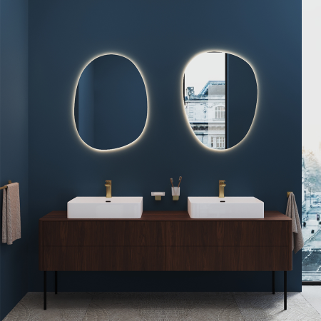 Смеситель для раковины Aqueduto LINHA M-size LIN0250, шлифованное золото