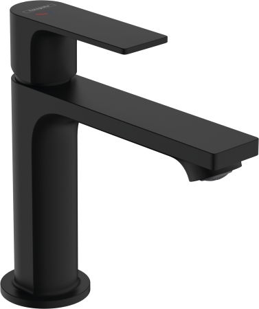 Смеситель для раковины hansgrohe Rebris E 110 CoolStart, без сливного гарнитура 72560670, матовый черный