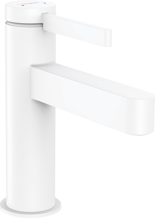 Смеситель для раковины hansgrohe Finoris 100, со сливным клапаном Push-Open 76010700, матовый белый