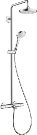 Душевая система hansgrohe Croma Select S 180 2jet с термостатом для ванны 27351400, белый/хром